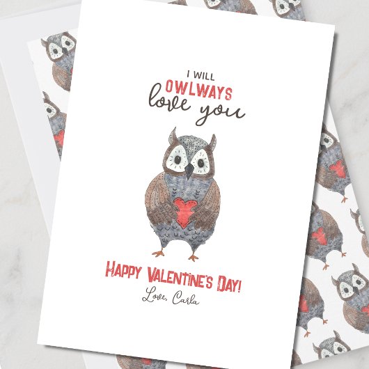 Niedliche Owlways Liebe Ihr Valentinstag Feiertagskarte