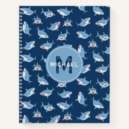 Niedliche Ozeanmonogramm-Kids Notizblock