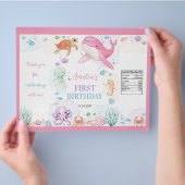 Niedliche Ozeantiere Geburtstag Chip Bag Wrapper Flyer