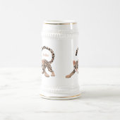 Niedliche Ozelot-Cartoon-Abbildung Bierglas (Mittel)