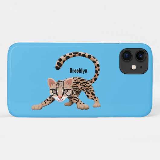 Niedliche Ozelot-Cartoon-Abbildung Case-Mate iPhone Hülle (Rückseite (Horizontal))