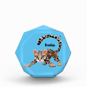 Niedliche Ozelot-Cartoon-Abbildung Fotoblock