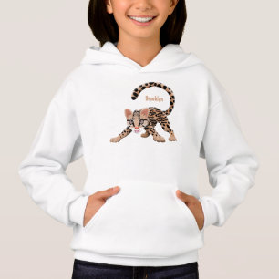 Niedliche Ozelot-Cartoon-Abbildung Hoodie