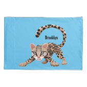 Niedliche Ozelot-Cartoon-Abbildung Kissenbezug (Rückseite)