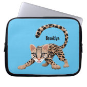 Niedliche Ozelot-Cartoon-Abbildung Laptopschutzhülle (Vorderseite)