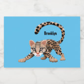 Niedliche Ozelot-Cartoon-Abbildung Lebensmitteletikett (Einzelnes Label)