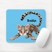 Niedliche Ozelot-Cartoon-Abbildung Mousepad (Mit Mouse)