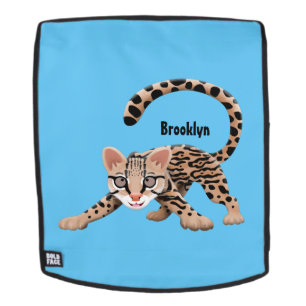 Niedliche Ozelot-Cartoon-Abbildung Rucksack