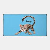 Niedliche Ozelot-Cartoon-Abbildung Schreibtischunterlage (Vorderseite)