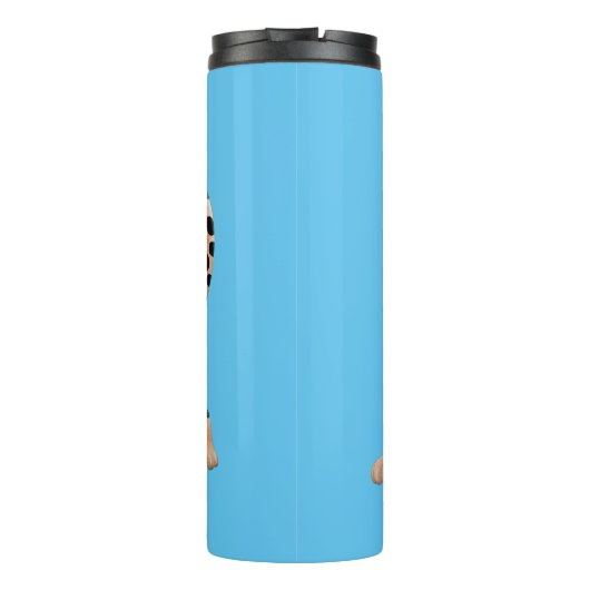 Niedliche Ozelot-Cartoon-Abbildung Thermosbecher (Rückseite)