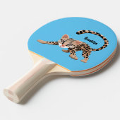 Niedliche Ozelot-Cartoon-Abbildung Tischtennis Schläger (Vorderseite)