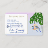 Niedliche Paar spielerische Papageien Banner Couns Visitenkarte (Rückseite)