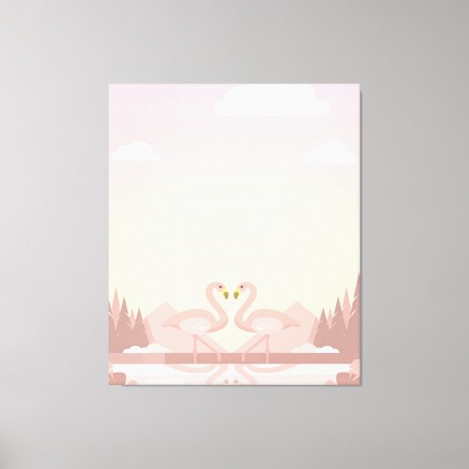 Niedliche Paare Flamingo Vögel Geschenke Lover Leinwanddruck (Vorderseite)
