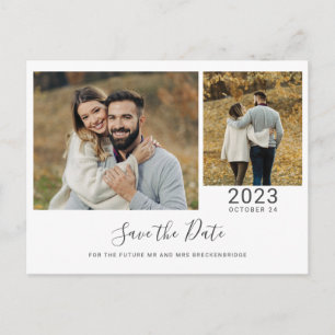 Niedliche Paare Fotos Save the Date Ankündigungspostkarte