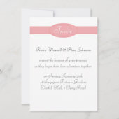 Niedliche Paare in der rosa gestreiften Heißluft Einladung (Rückseite)