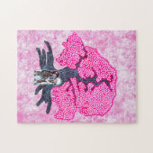 Niedliche Paare unter dem Kirschblüten-Baum Puzzle (Horizontal)