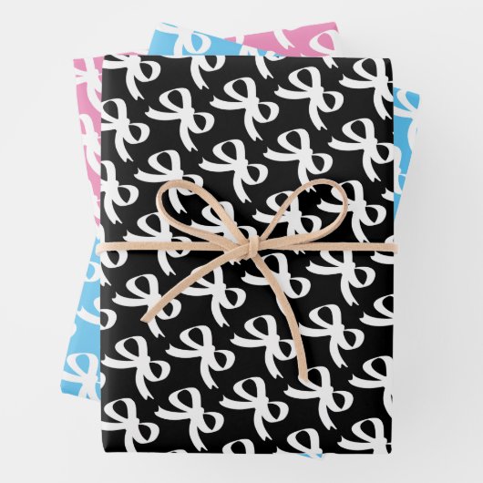 Niedliche Packpapierblätter mit weißen Krawatte Geschenkpapier Set (Beispiel)