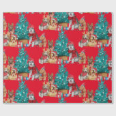 Niedliche Packung verschiedener Hunde-Weihnachtsba Geschenkpapier (Flach)