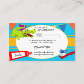 Niedliche Pädiatrische Zahnarztkarte Terminkarte (Rückseite)