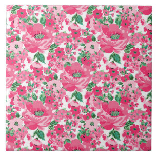 Niedliche Paint Pink Blume Elegantes Weißes Desig Fliese