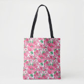 Niedliche Paint Pink Blume Elegantes Weißes Design Tasche (Vorderseite)