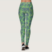 Niedliche Paisley-Elefanten auf grünem Hintergrund Leggings (Rückseite)