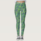 Niedliche Paisley-Elefanten auf grünem Hintergrund Leggings (Vorderseite)