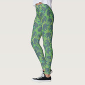 Niedliche Paisley-Elefanten auf grünem Hintergrund Leggings (Links)
