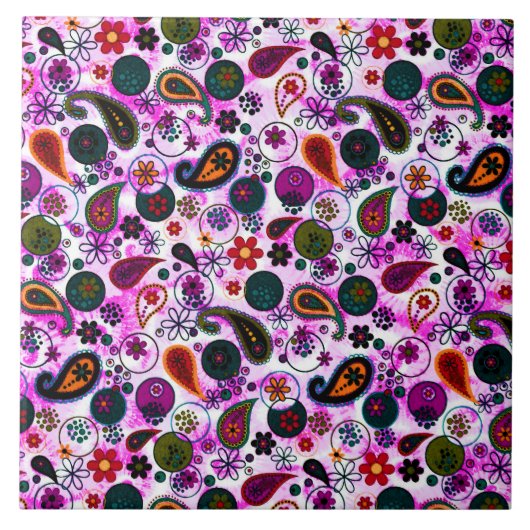 Niedliche Paisley-Muster Fliese (Vorderseite)