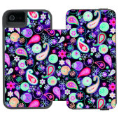 Niedliche Paisley-Muster Incipio iPhone Geldbeutel-Hülle (Folio Geöffnet)