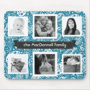Niedliche Paisley-Muster Instagram Foto-Collage Mousepad