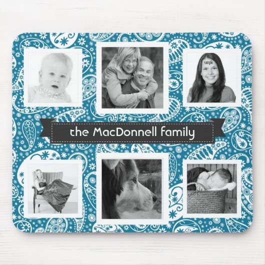 Niedliche Paisley-Muster Instagram Foto-Collage Mousepad (Vorne)