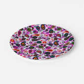 Niedliche Paisley-Muster Pappteller (Schrägansicht)