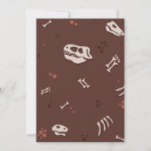 Niedliche Paläontologie Dinosaurier Knochen Geburt Einladung (Rückseite)