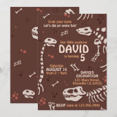 Niedliche Paläontologie Dinosaurier Knochen Geburt Einladung (Vorne/Hinten)