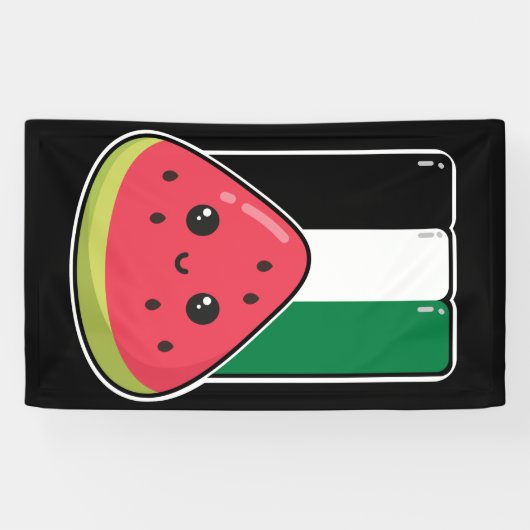 Niedliche Palästinafahne mit wassermelonfreiem Pal Banner (Horizontal)