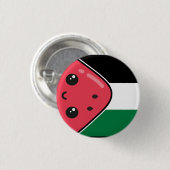 Niedliche Palästinafahne mit wassermelonfreiem Pal Button (Vorne & Hinten)