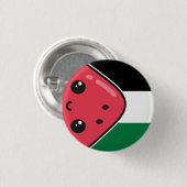 Niedliche Palästinafahne mit wassermelonfreiem Pal Button (Vorne & Hinten)