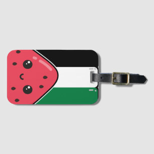 Niedliche Palästinafahne mit wassermelonfreiem Pal Gepäckanhänger