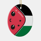 Niedliche Palästinafahne mit wassermelonfreiem Pal Keramik Ornament (Rechts)
