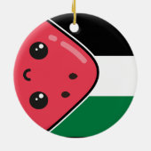Niedliche Palästinafahne mit wassermelonfreiem Pal Keramik Ornament (Hinten)