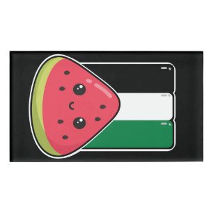 Niedliche Palästinafahne mit wassermelonfreiem Pal Namenschild