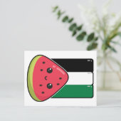 Niedliche Palästinafahne mit wassermelonfreiem Pal Postkarte (Stehend Vorderseite)