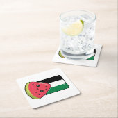 Niedliche Palästinafahne mit wassermelonfreiem Pal Rechteckiger Pappuntersetzer (Vor Ort)