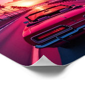 Niedliche Palmen Strand Sommer Rosa Aussicht Poster (Ecke)