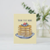 Niedliche Pancake-Liebhaber fügen Text hinzu Postkarte (Stehend Vorderseite)