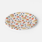 Niedliche Pancakes und Berries Paper Teller (Schrägansicht)