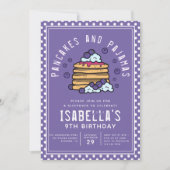 Niedliche Pancakes und Pajamas Sleepover Einladung (Vorderseite)