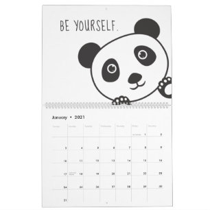Niedliche Panda Animal Motivation Inspiration Kind Kalender