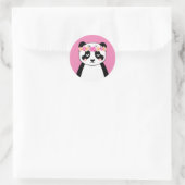 Niedliche Panda-Aufkleber - rosa Blume Runder Aufkleber (Tasche)